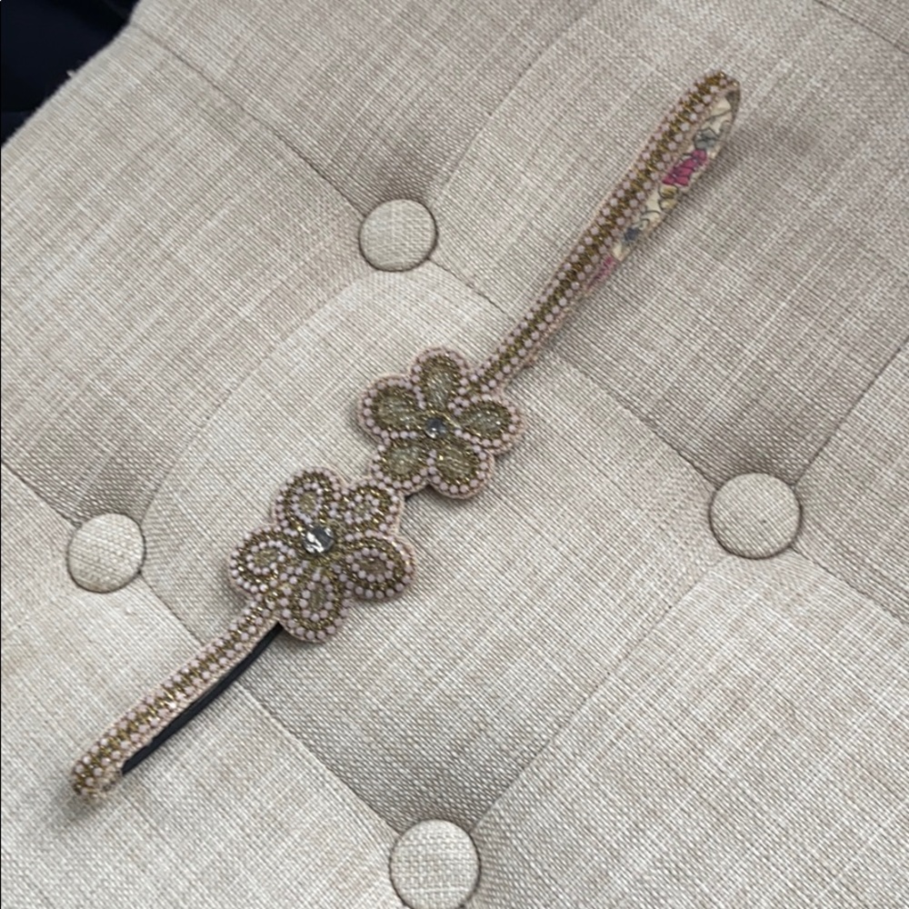 Anthropologie beaded flower headband